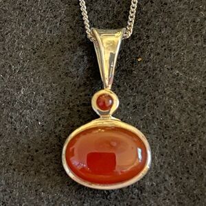 Carnelian 925 Silver 1-1/2 Pendant, 1-5/8” Earrings, and size 6 925 Silver Ring